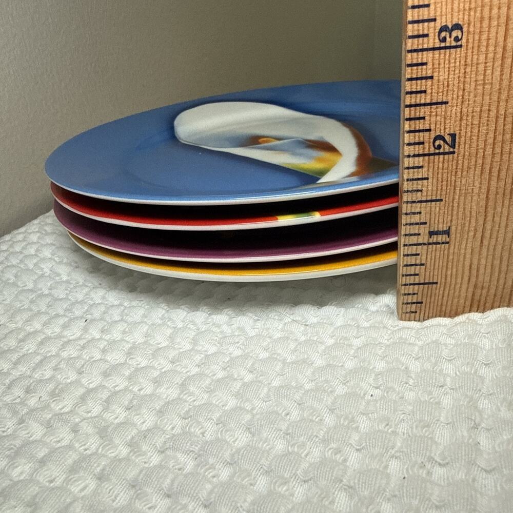Givenchy Paris Parfums Les Fleurs Set of 4 Dessert Salad Plates 8” Colorful - Picture 8 of 9